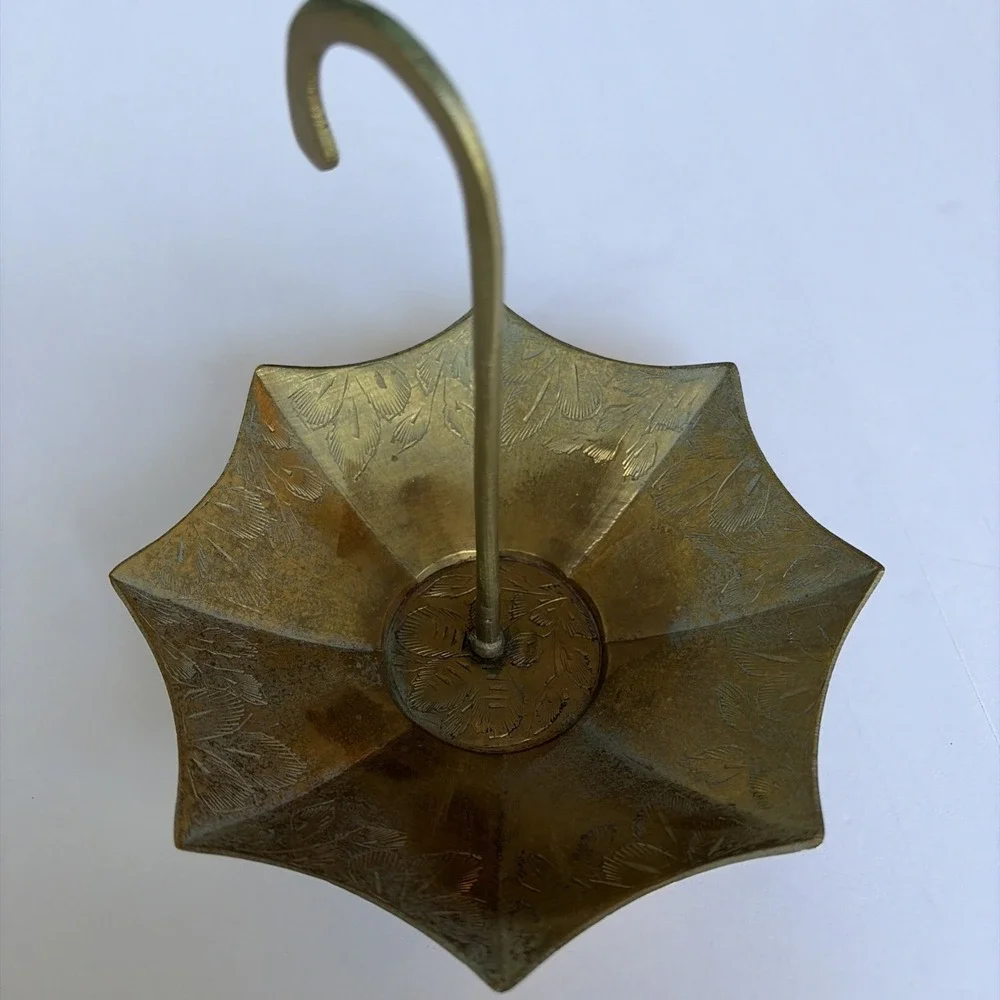 BRASS UMBRELLA TRINKET / RING DISH - Picture 2 of 11